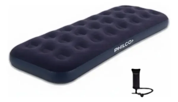 Colchón Campamento PIL24040 Inflable + Inflador 1 PLAZA PHILCO