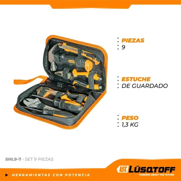 Set de Herramientas 9 PIEZAS SHL9-7 LUSQTOFF