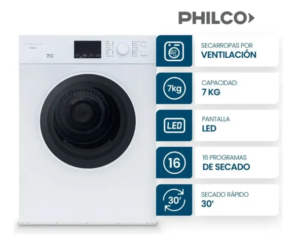 Secarropas 7KG PHSA072B PHILCO