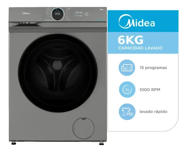 Lavarropas Automático MF100W60/T-A1 TIT 6KG Inv MIDEA
