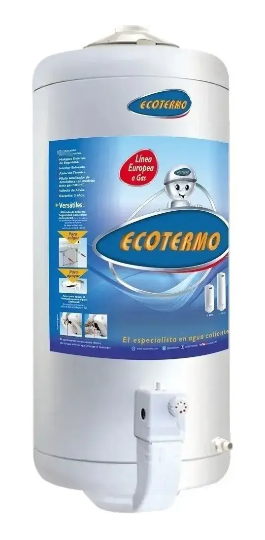 Termotanque 80 litros TECO3NS080LE Línea Europea Carga Superior ECOTERMO