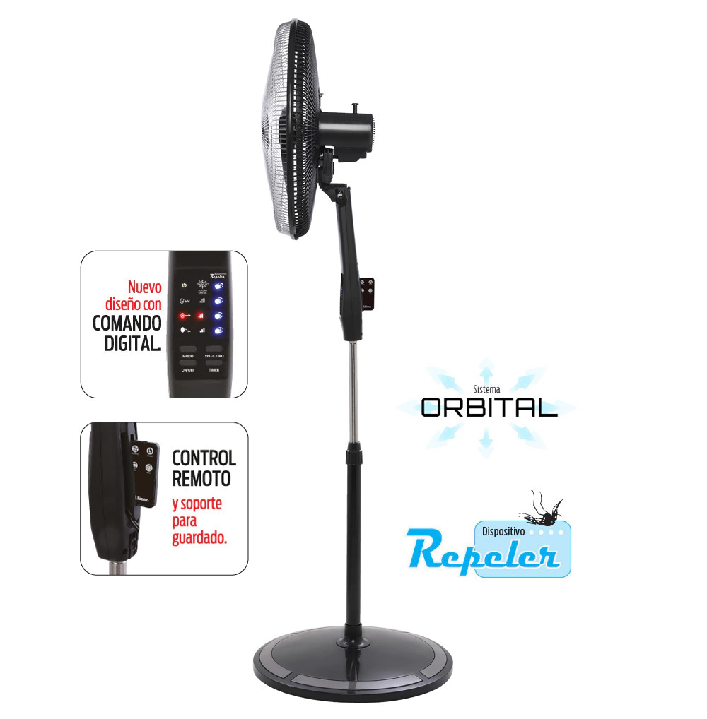 Ventilador de Pie 20" VPD20R DIGITAL P/CROM LILIANA - Imagen 2
