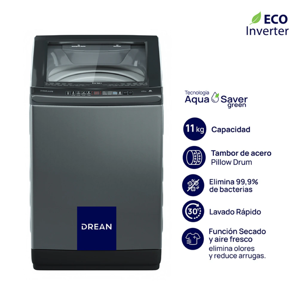Lavarropas Automático 5,5kg LPDRU0670ILGO C/superior DREAN