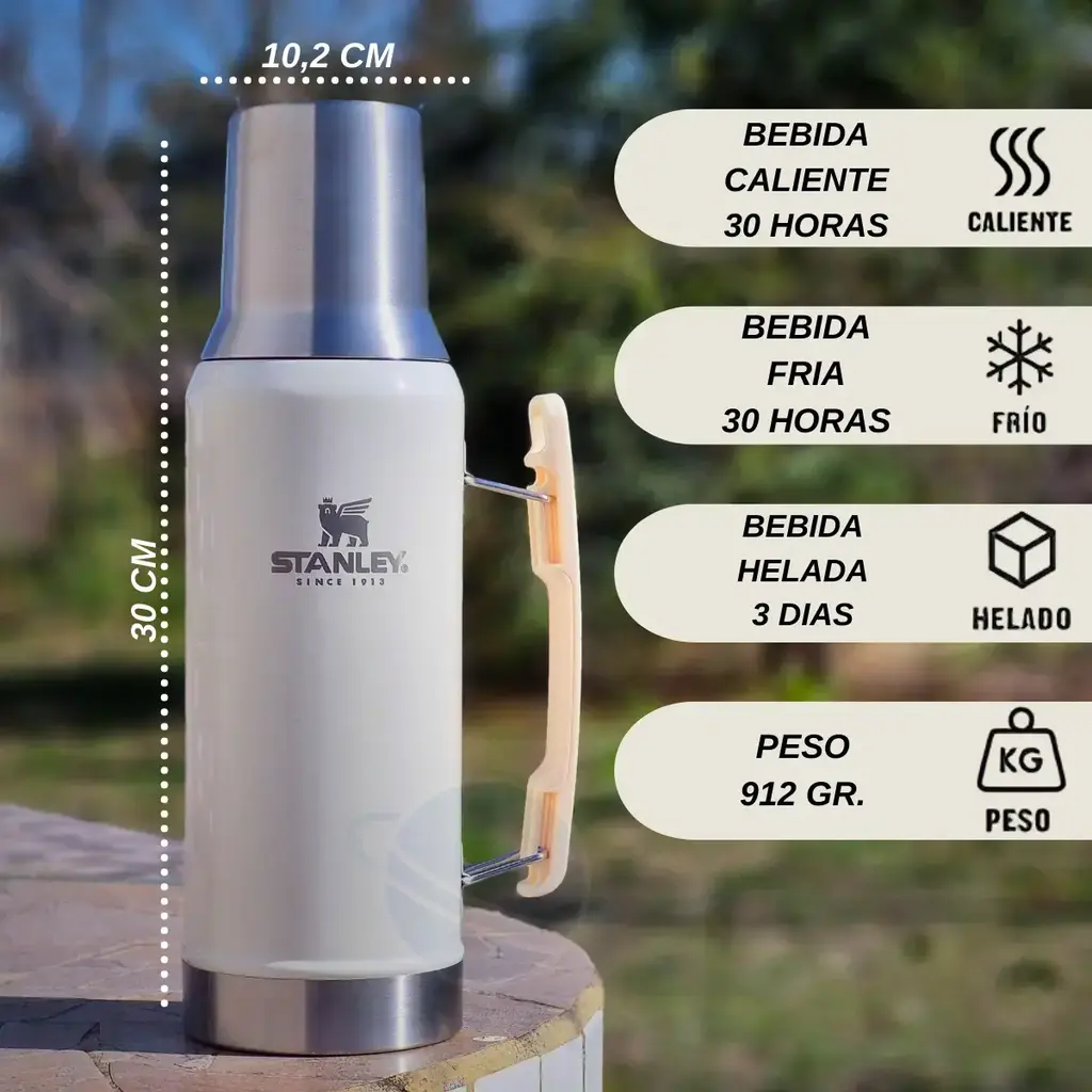 Termo Stanley Mate System 1.2l Cream Gloss Con Pico Cebador