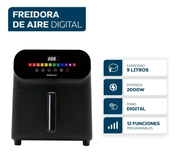 Freidora de aire FR259PHP DIGITAL 9 Litros PHILCO
